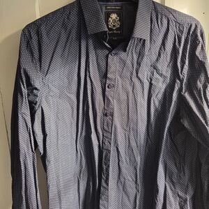 English Laundry Navy Patterned Dress Shirt